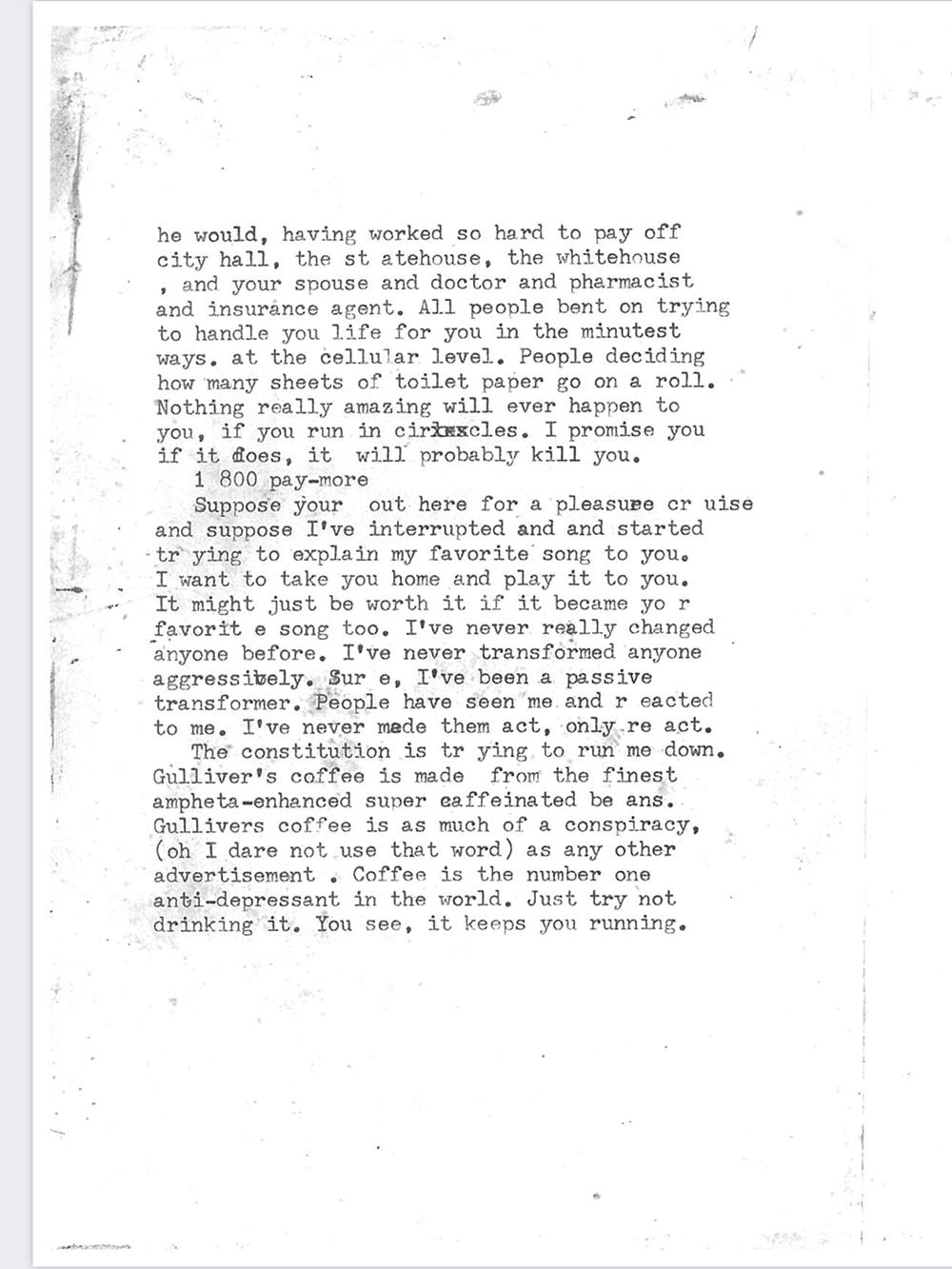 an image of typewritten text